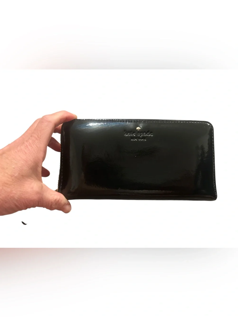 kate spade Glossy Black Patent Leather Phone Wallet Case